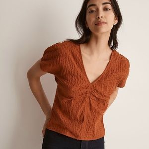 Madewell puff sleeve top in clip dot